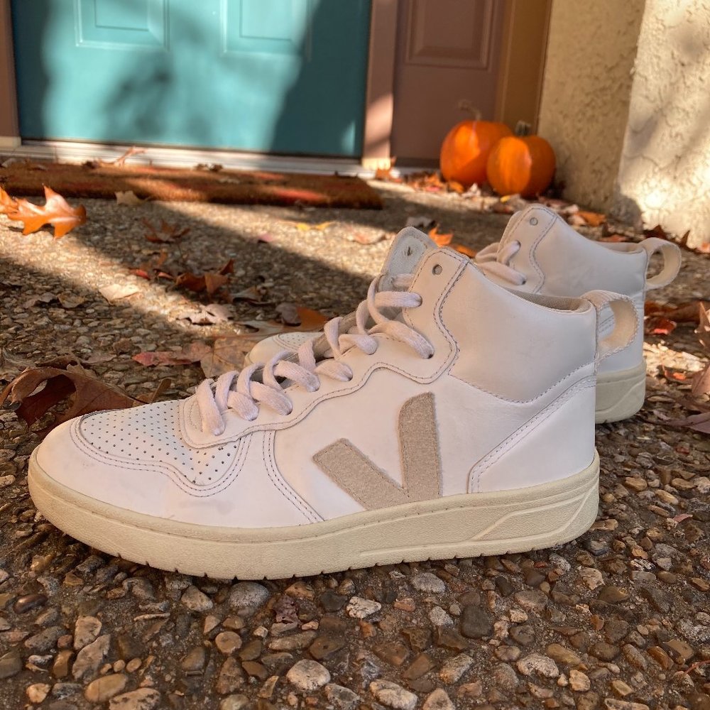 VEJA V-15 Leather Sneakers Extra White/Natural Size US 8